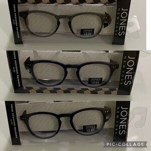 Jones New York Men’s Designer Reading Glasses 3 Pieces +2.50 New
